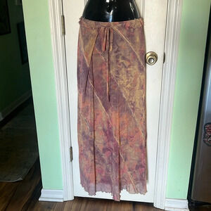 Tricot Chic Vintage 90s Sunset Tye Dye Maxi Skirt Size 28